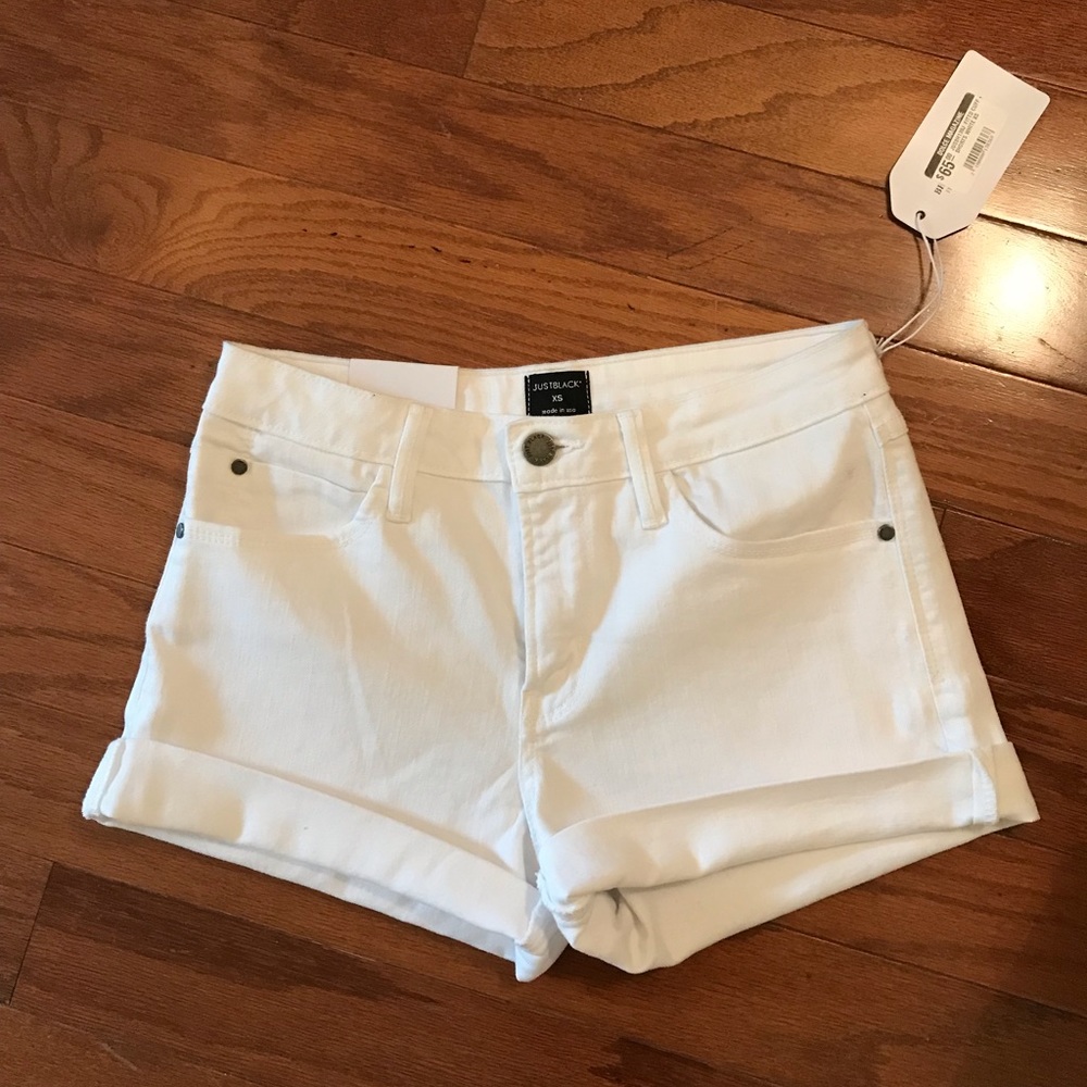 Just Black white jean shorts size XS